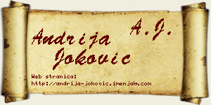 Andrija Joković vizit kartica